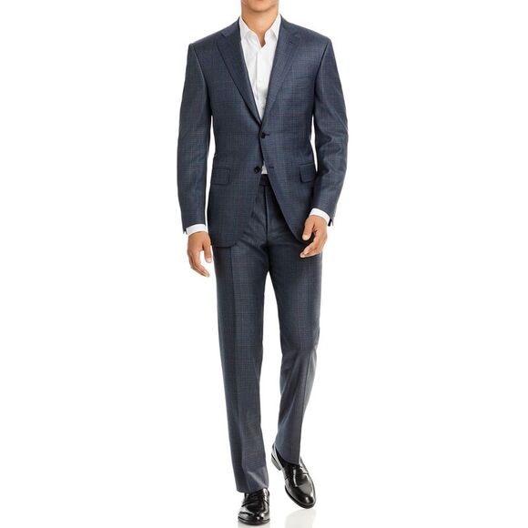 Canali Other - Canali Mens Classic Fit Wool Tonal Windowpane Suit 42 Long Blue IT 52 -NWT $1995